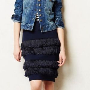 Anthropology Eva Franco Fringe Ponte Skirt
